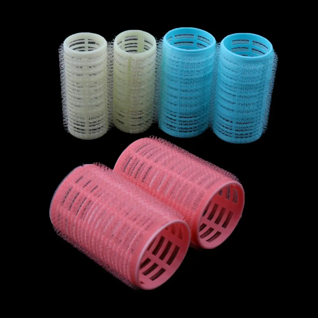 Set of 6 Wire Mesh Self Grip Holding Hair Rollers Pro Salon Hairdressing Curlers S M L for Women Girls