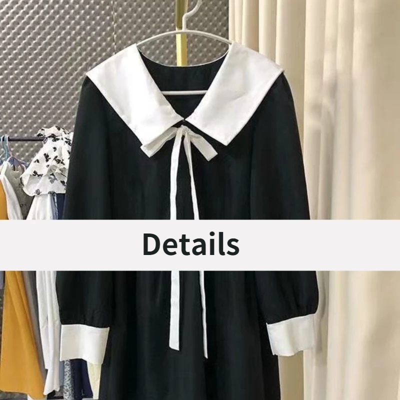 Fall Dress Women Long Sleeve Chic Sailor Collar College Girls Clothes Lace-up Design Cute Leisure Female Vestidos Party Clubwear wedding guest dresses