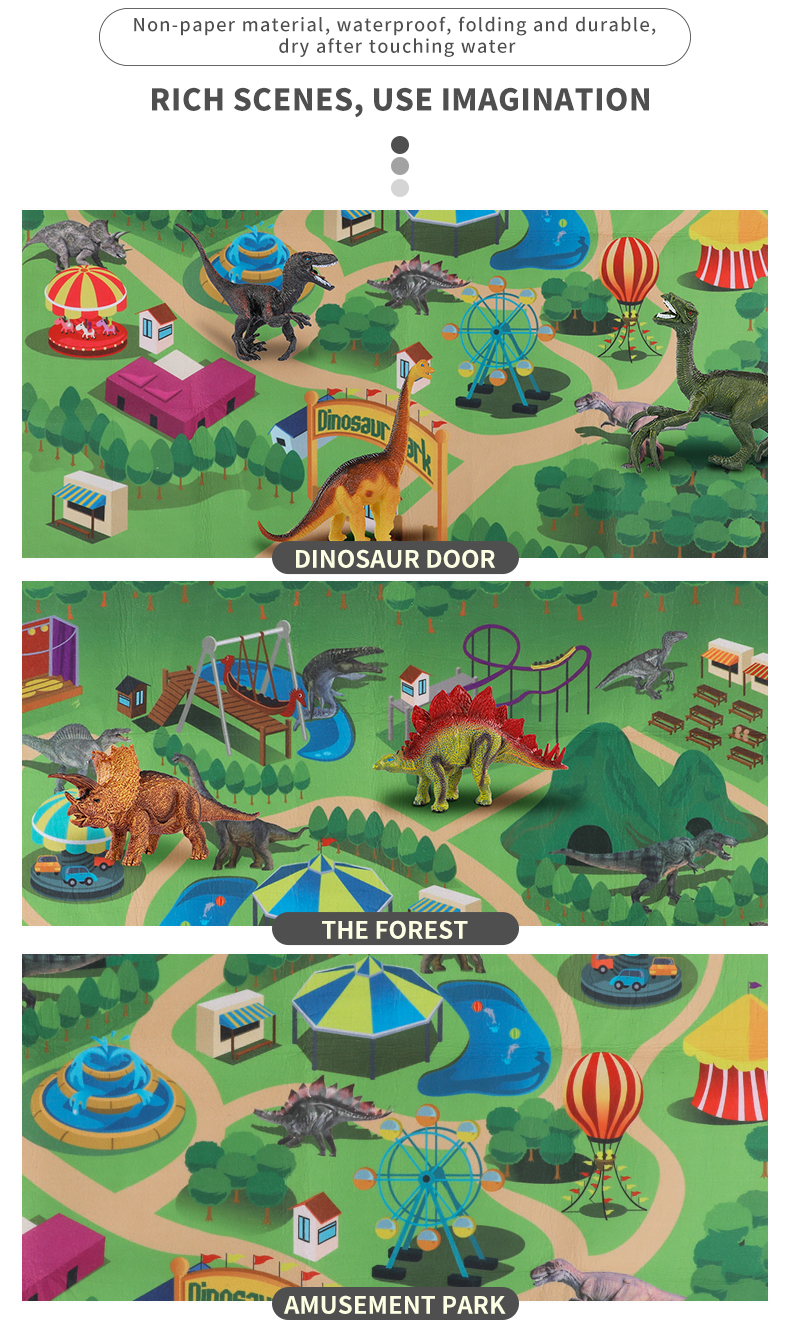 Crianças Dinossauros Jurássico Brinquedo Realista Dinossauro Playset Atividade Jogar Esteira Cena Faça Você Mesmo Simulação Brinquedos Presente-40 3d 8 Brinquedos e hobbies