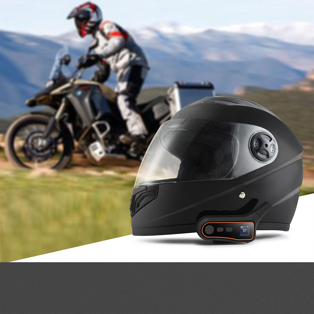 Motorcycle Helmet Bluetooth Headset Intercom 6 Riders 3000M Wireless Intercomunicador BT Interphone Fits For Open Face Helmet