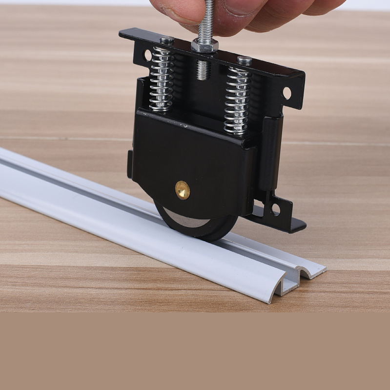 4 stücke heavy-duty schiebetür schiene schrank tür push-pull schiebe rad slot freies tür kran schiene rutsche stille schiene Kit – Detail 4