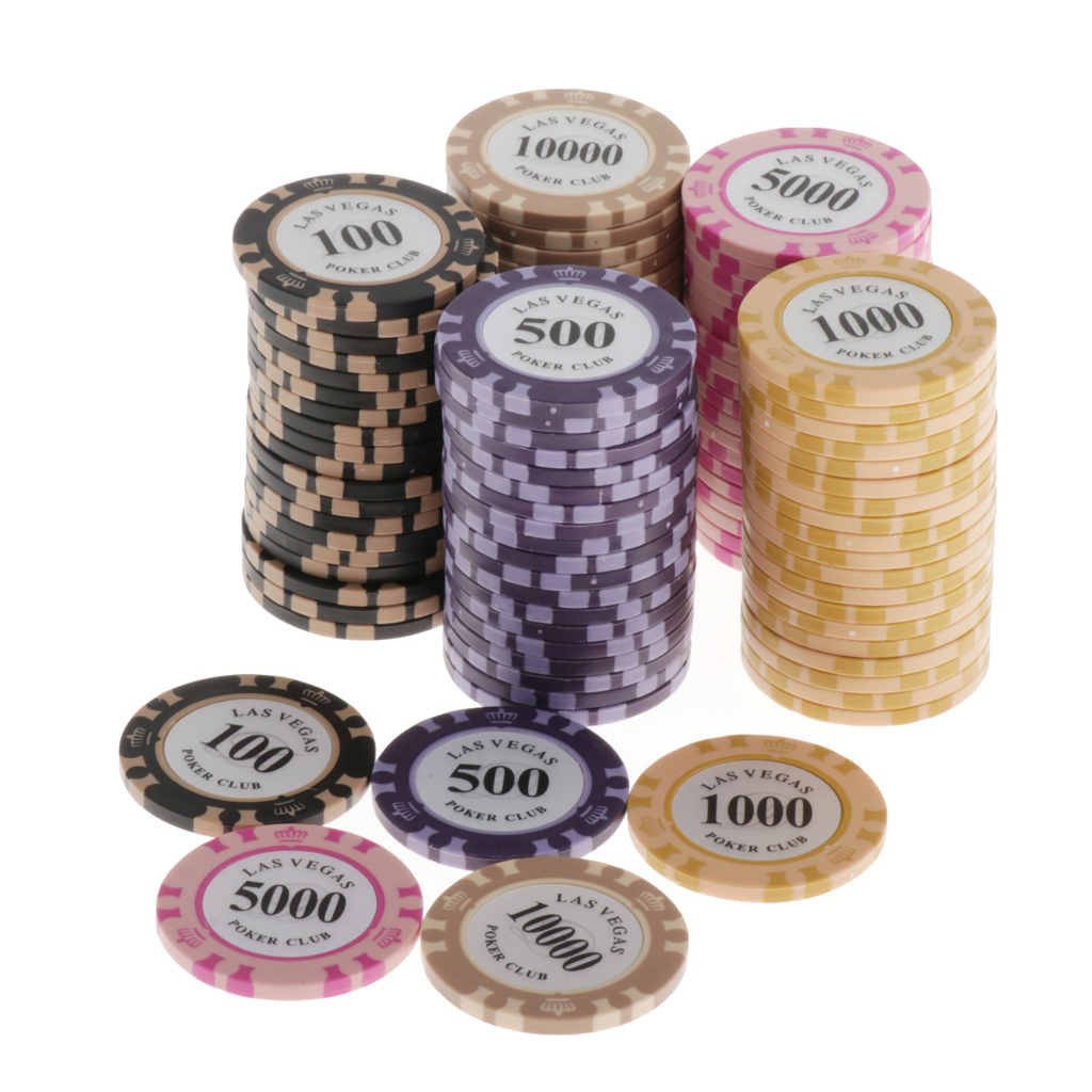 Casino Poker Set - Clay Composite Chips for Playing Cards - for Texas Hold’em Blackjack & Casino Games - 100 Pieces