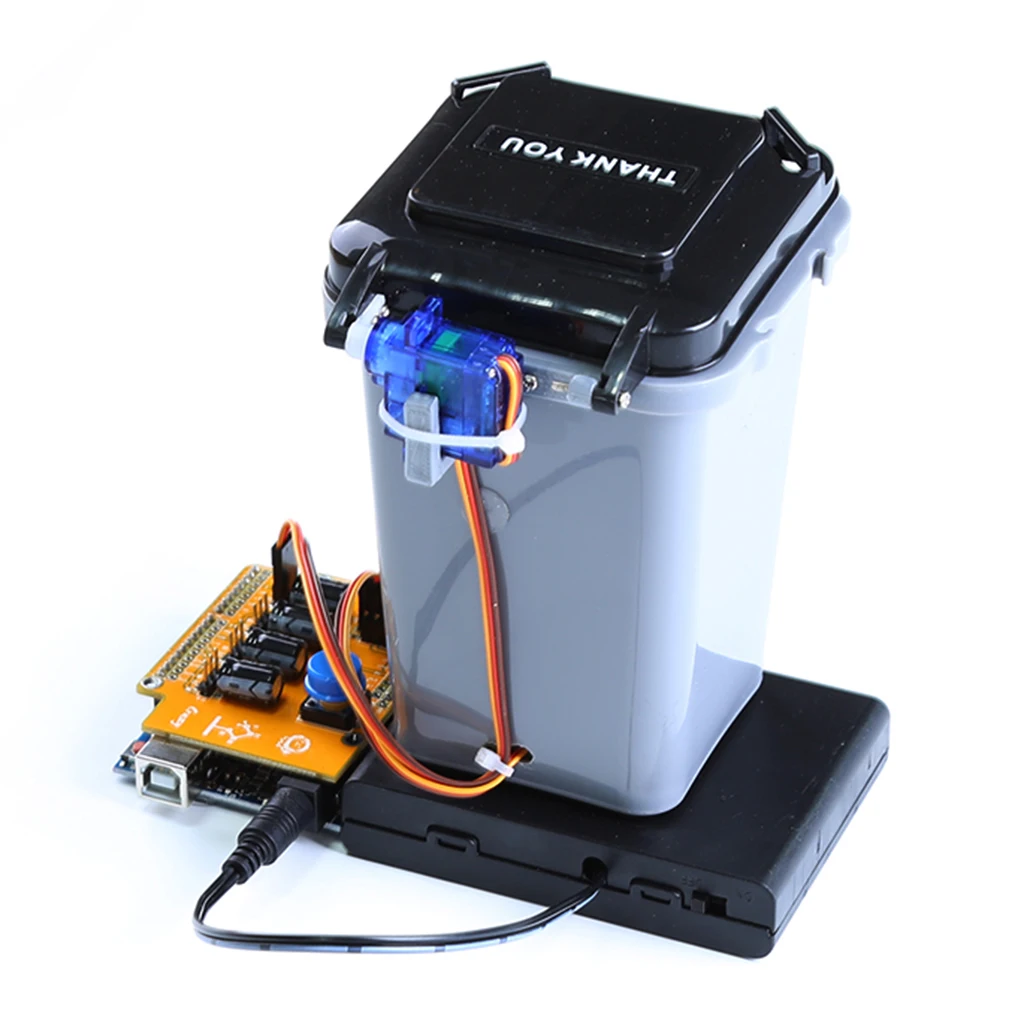 Funny Creative Automatic Trash Can Robot Toys Childrens Programming DIY Kit Xmas Gift