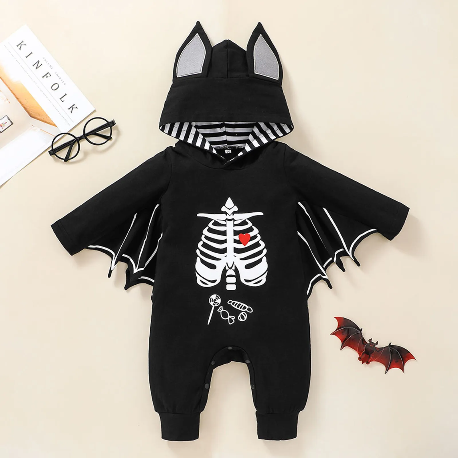 Baby Clothes For Baby Hooded Romper Autumn Winter Boy Girl Clothes Bat Long Sleeve Kids Newborn Jumpsuit Halloween Costumes best Baby Bodysuits