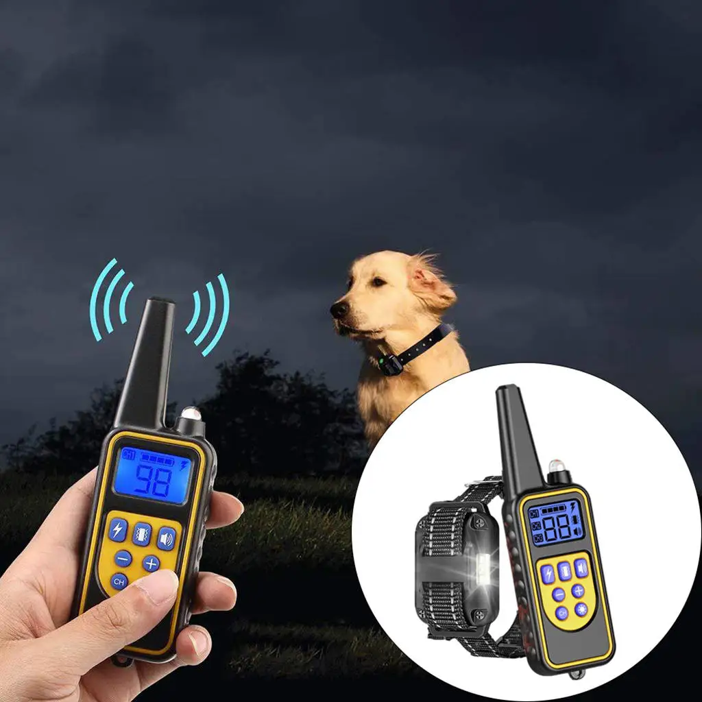 Rechargeable Electr Dog Training Collar Dogs Remote Control Pet Electric Collar Training Aids LCD Display Shock Vibration