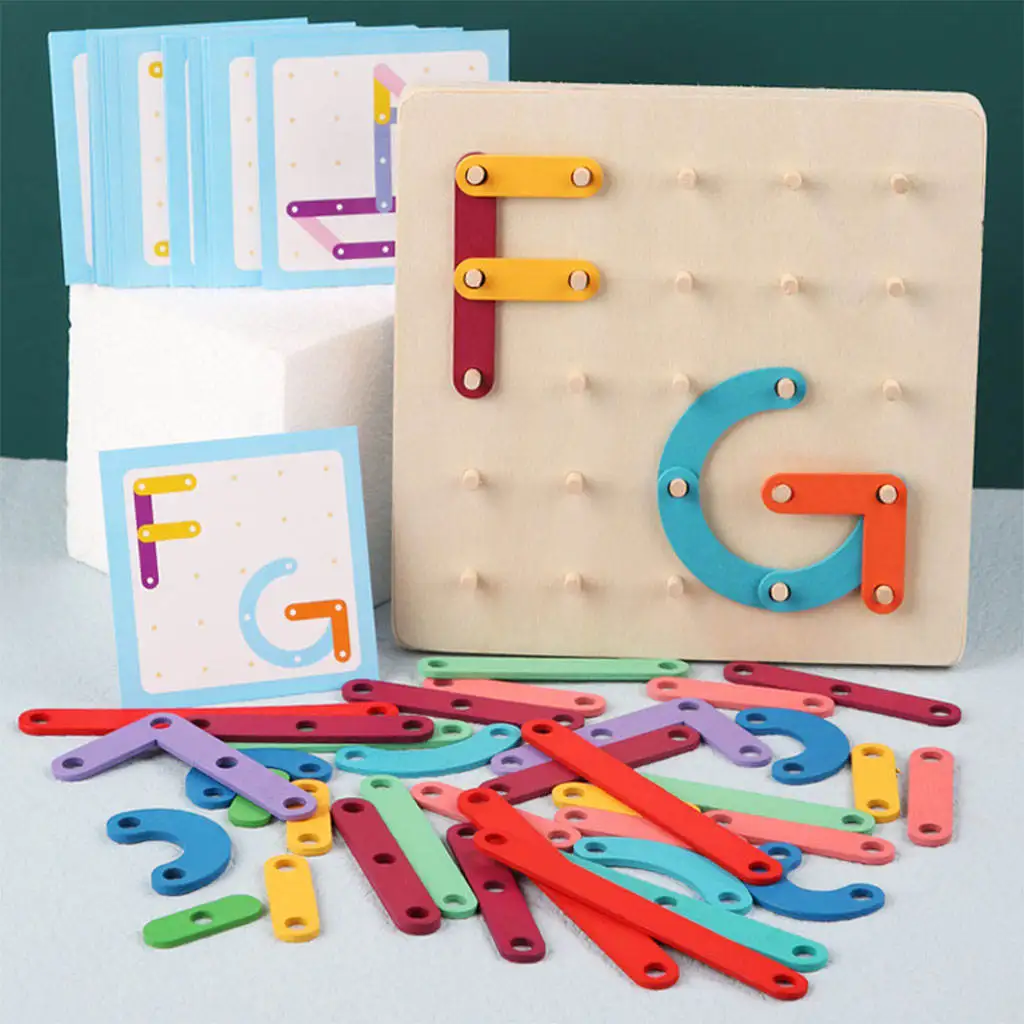 Wooden Letter and Number Digital Gift Manipulative Mathematics Stacking Blocks Development Construction Activity Boys Girls Baby