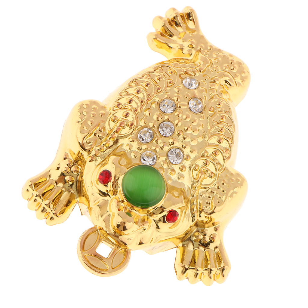 MagiDeal Chinese Feng Shui Money Fortune Wealth Frog Decor Toad Coin Craft M Tabletop Centerpieces Figurine Statue Ornament