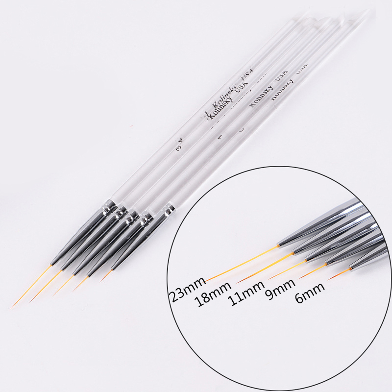 Description Picture 2 of itemClearance! 1/3Pcs Acrylic Nail Art Liner Brush Set 3D Tips Manicure Ultra-thin Line Drawing Pen UV Gel Brushes Painting Tools