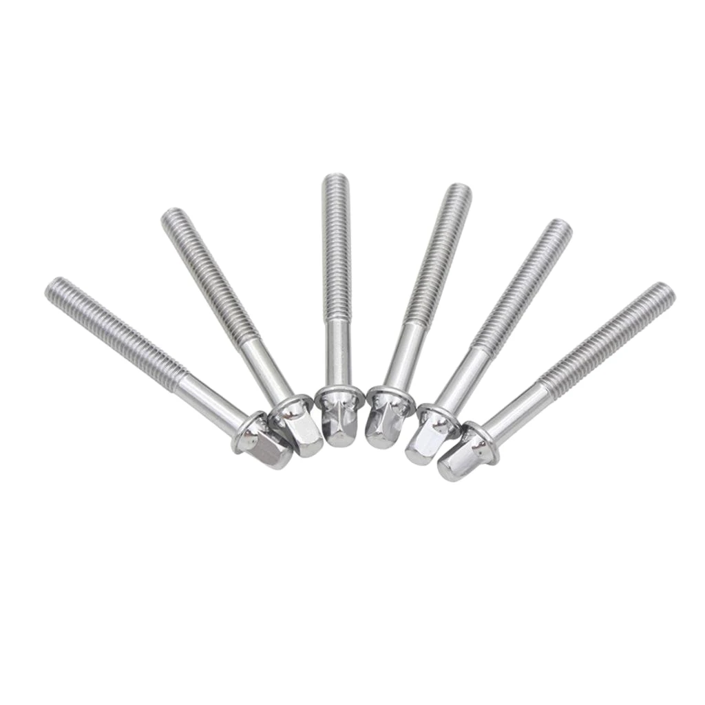 6 Pieces Drum Bolts Drum Tension Rods Short Screws Set for Drum Players