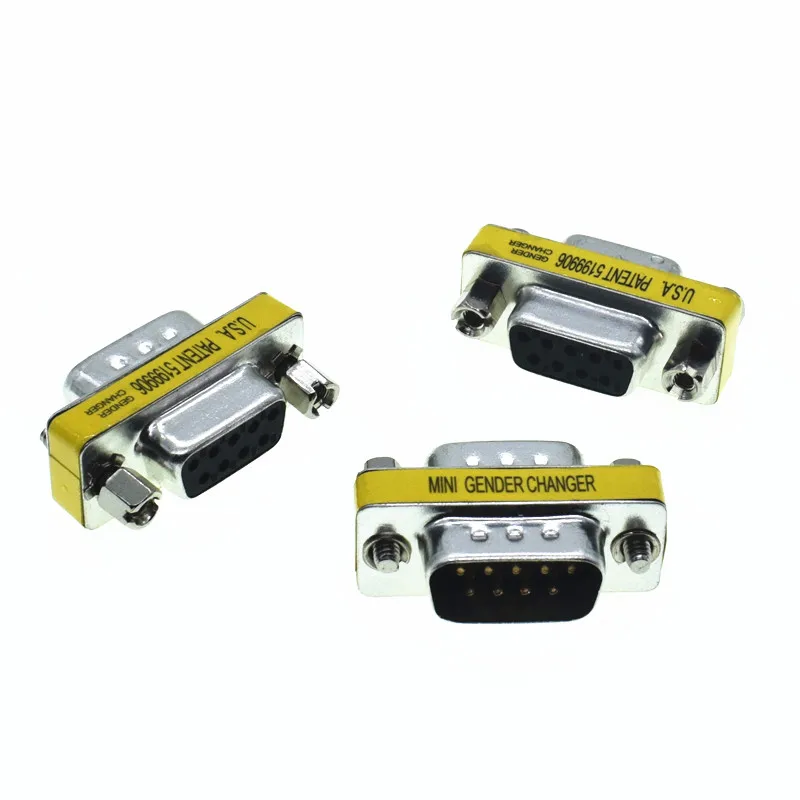 DB9 D-Sub 9-polige Steckverbinder Mini Gender Changer Adapter RS232 SeriellYRSZ8