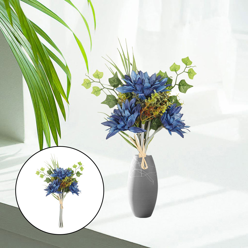 Artificial Silk Sunflowers Bouquets Lifelike Decor Floral Fake Bridesmaid Bouquet for Outside Party Wedding Anniversary Hotel