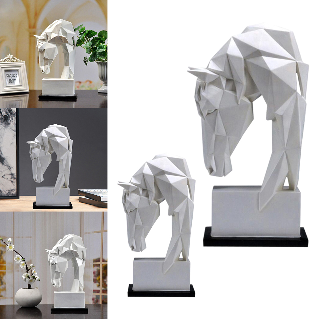 Modern Art Horse Head Sculpture Ornament Figurine Statue Bedroom Decor