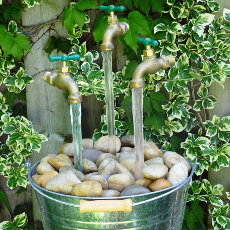 Unsichtbarer fließender Ausgießdose Schwimmender Wasserhahn Brunnen Innenraum dekorativer Wasserfall Zink legierung Hausgarten Dekoration – Detail 5