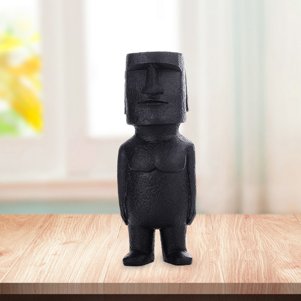 Ancient Easter Island Statue Resin Decor Accents Antique Roman Portrait for Living Room Desk Bedroom Ornaments