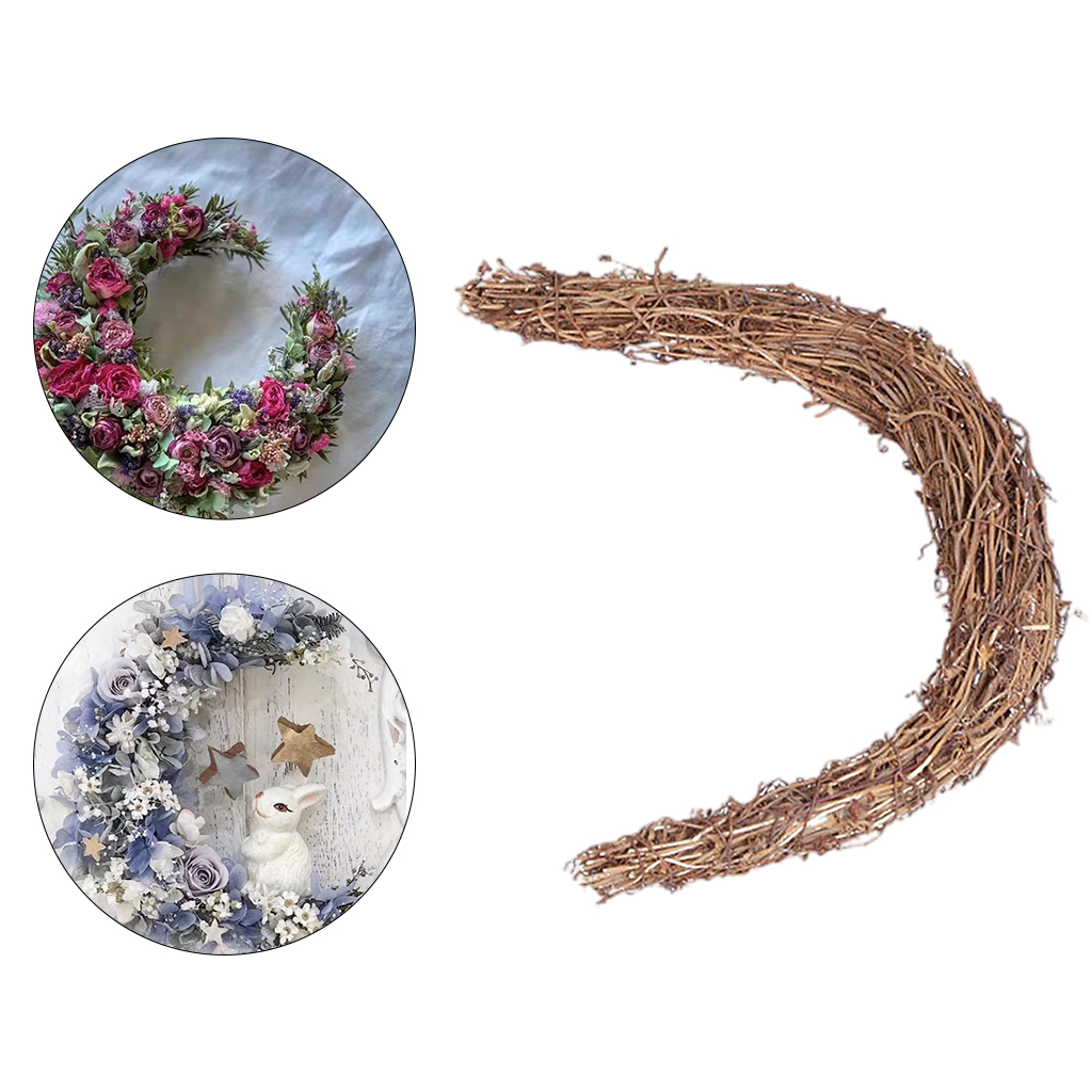 Natural Rattan Ring DIY Wreath Frame Vine Circle Twig Branch Wreath for DIY Craft Christmas Door Decoration Home Decor