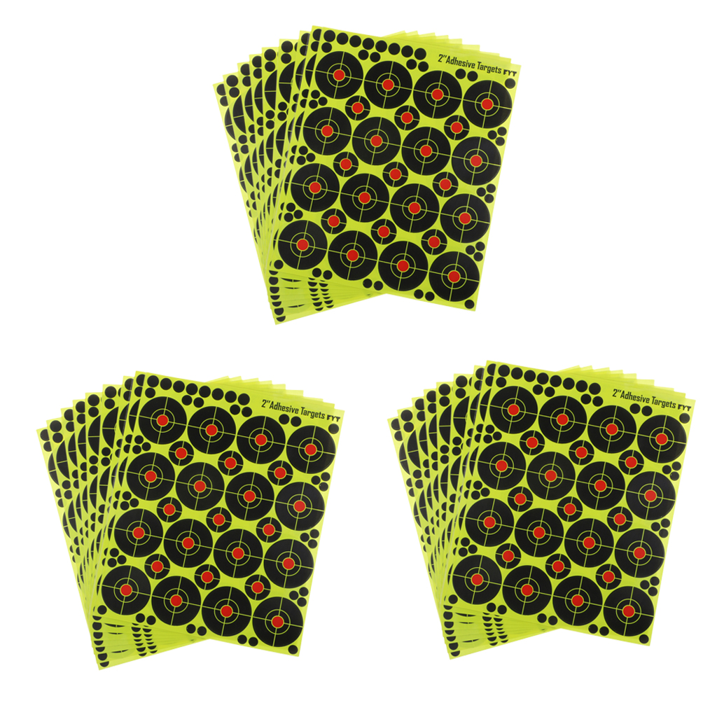 480pcs Self Adhesive Stickers for Hunting 2" High Visibility Reactive Fluorescent Yellow Sticker Paper Target Shooting Training