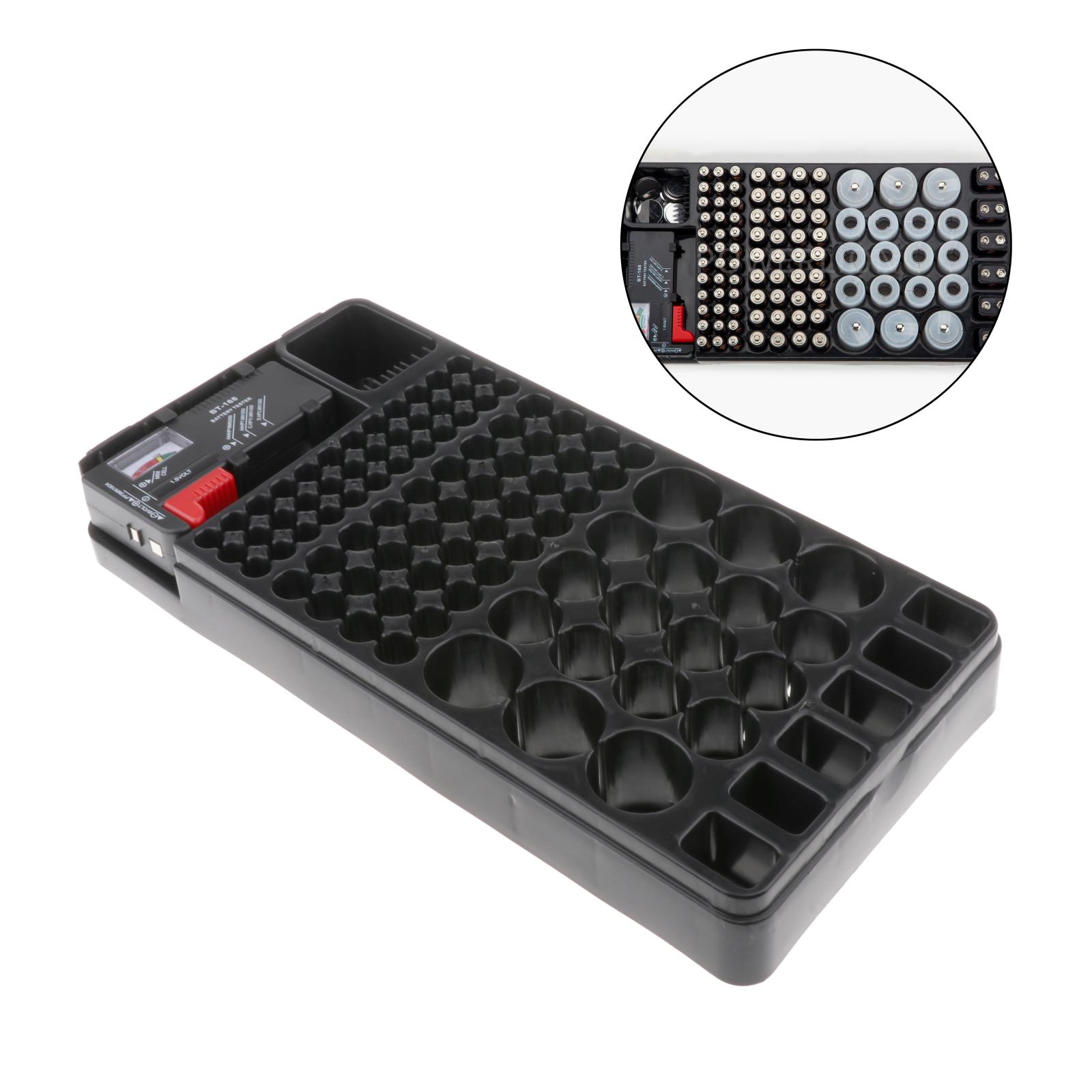 106 Grids Battery Organizer Storage Case, Organize AAA, AA, C, D & 9V Button Cell SIZES
