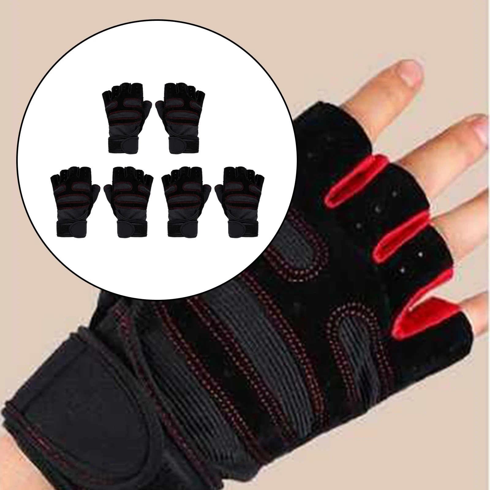 Dumbbell Fitness Gloves Exercise Half Finger Weight Lifting Gloves Body Building Training Cycling Gym Workout for Men Women