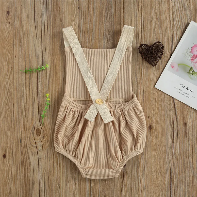 Kids Baby Boys Romper Summer Newborn Baby Girls Sleeveless Rainbow Print Knitted Rompers One-pieces Suspender Jumpsuits Outfits Baby Bodysuits are cool