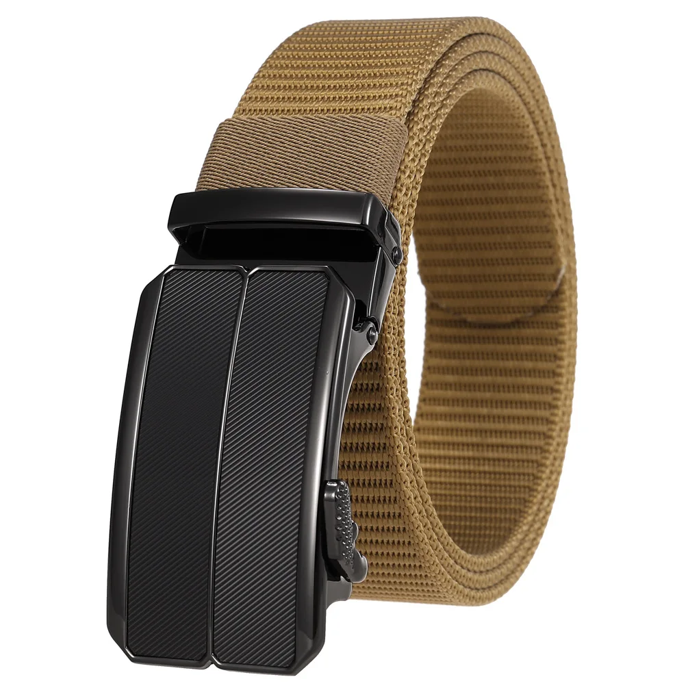 types of belts High Quality Fashion Male Black Nylon Belt Outdoor Metal Automatic Buckle Canvas Belts Casual Pants Cool Wild Luxury Waist Belts cowboy belt
