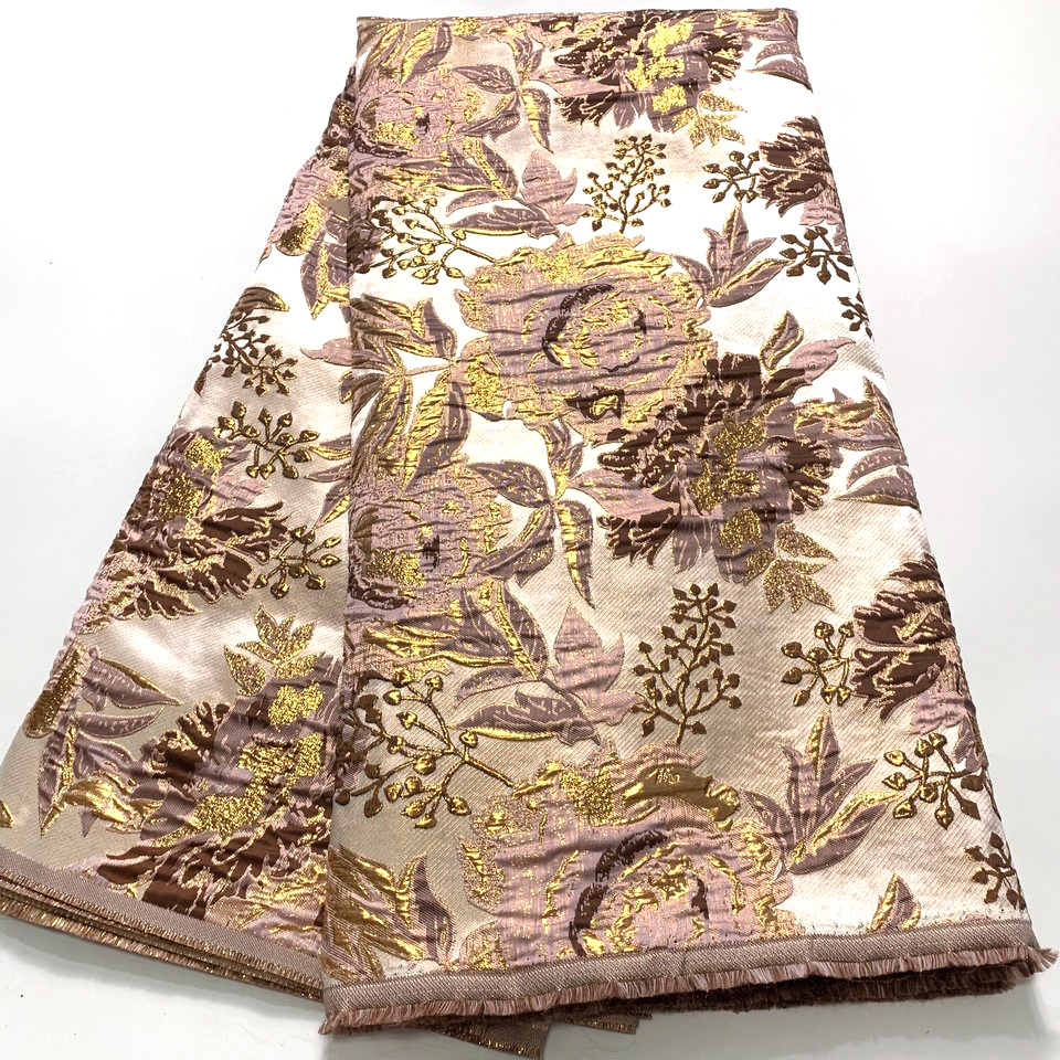 Africano Gilding Brocade Lace Fabric 5 jardas