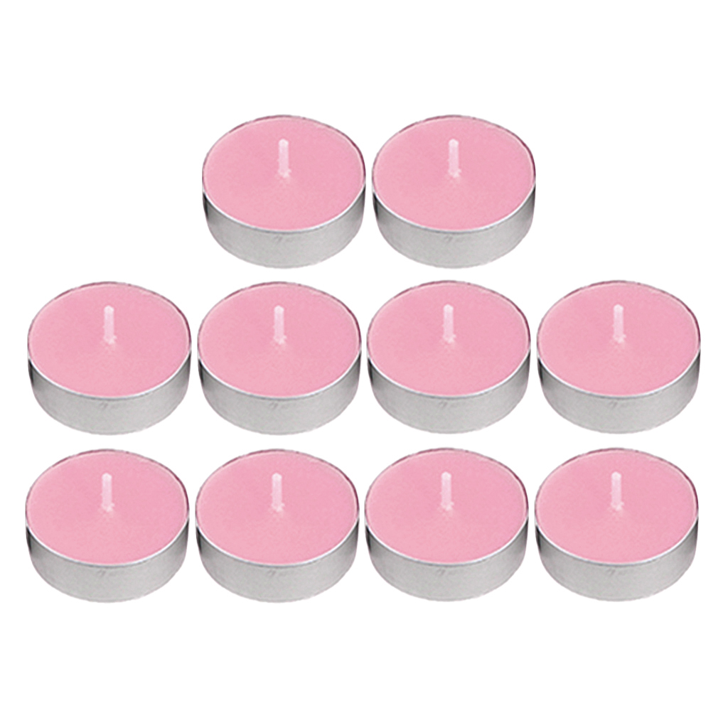 10x Smokeless Round Tealight Candles W/ Aluminum Case For Birthday Party 3.5x1cm