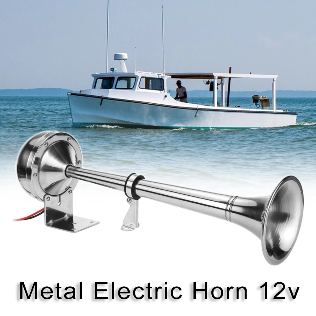 Universal 16inch 125DB 12V Super Loud Car Air Horn Single Trumpet for Trucks Cars Automobiles Boats