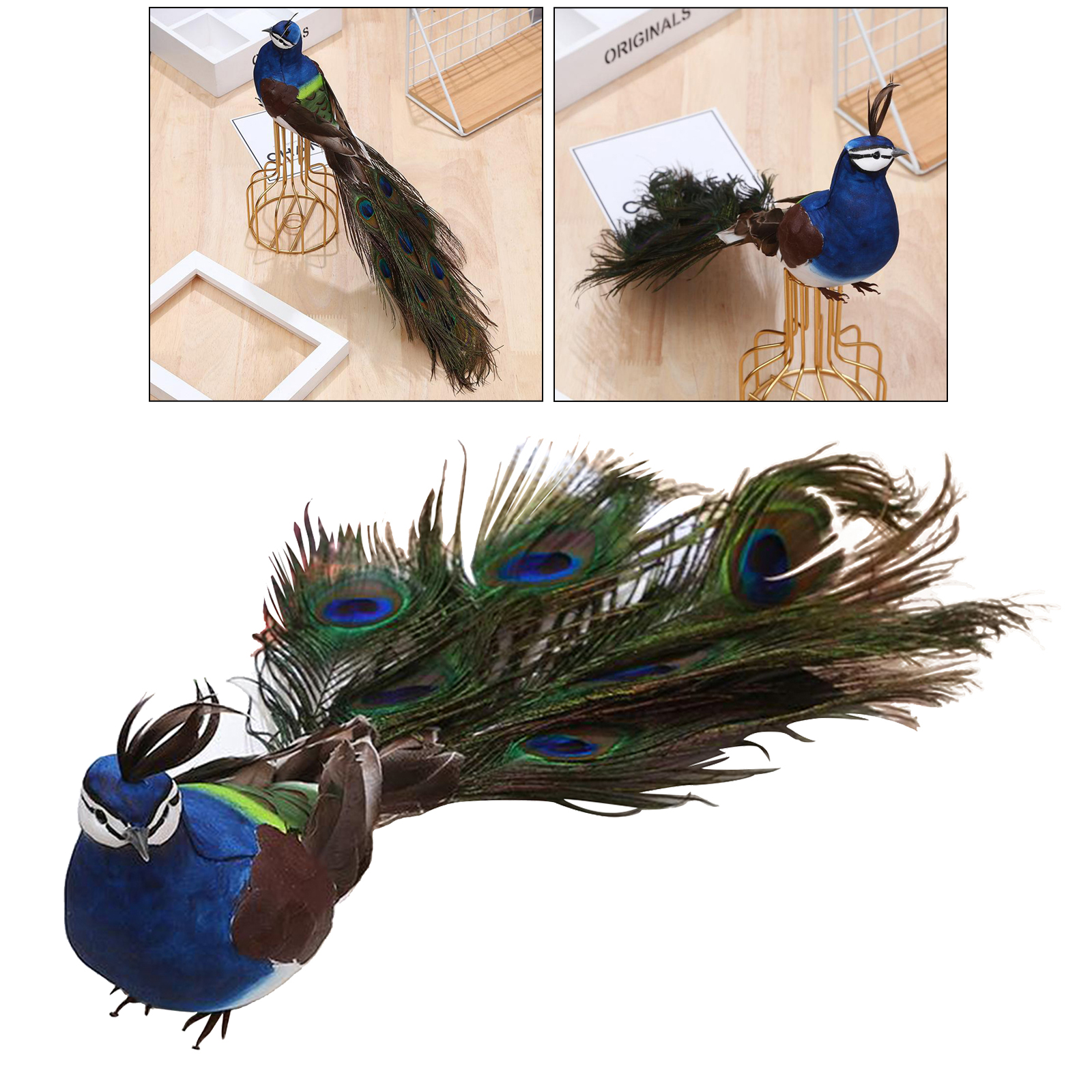 Garden Statue Peacock Figurine Handmade Statue for Patio Yard Art Decor Lawn Ornaments Indoor Outdoor Christmas Decorations