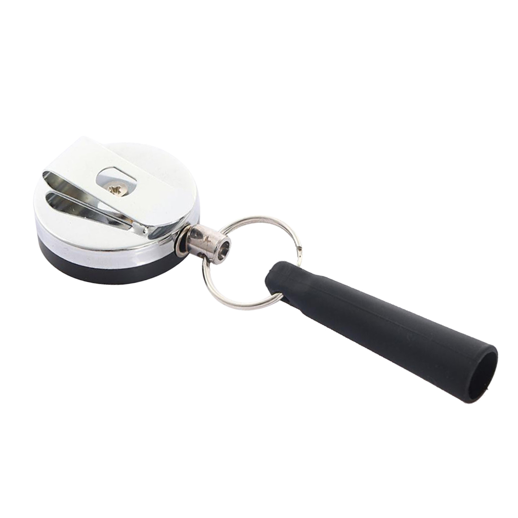 Telescopic Anti-Theft Wire Rope Pen Loop Holder Cap Reel Buckle Belt Clip