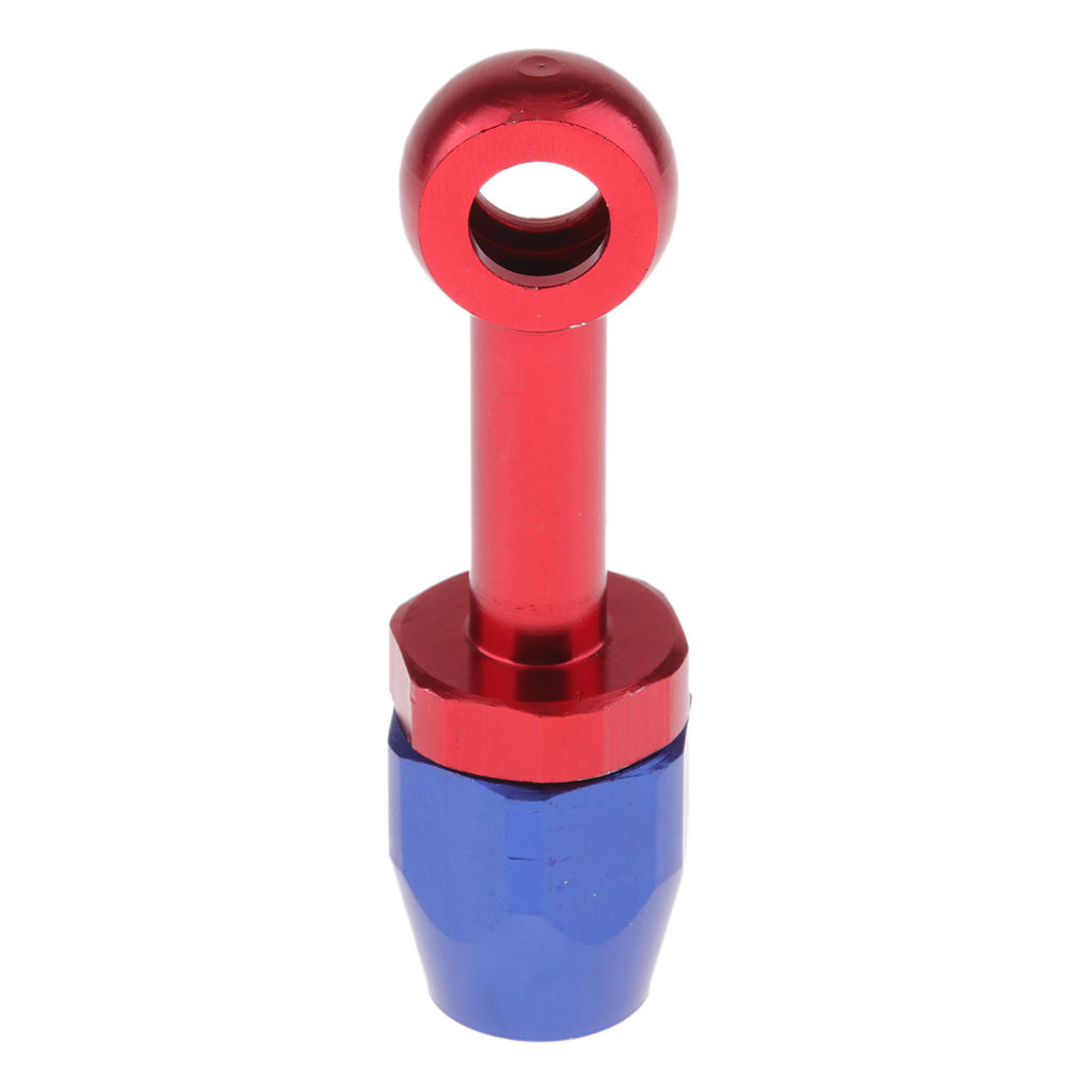 Universal Motorcycle Oil Fuel Gas Line Hose End Fitting Adaptor Blue/Red