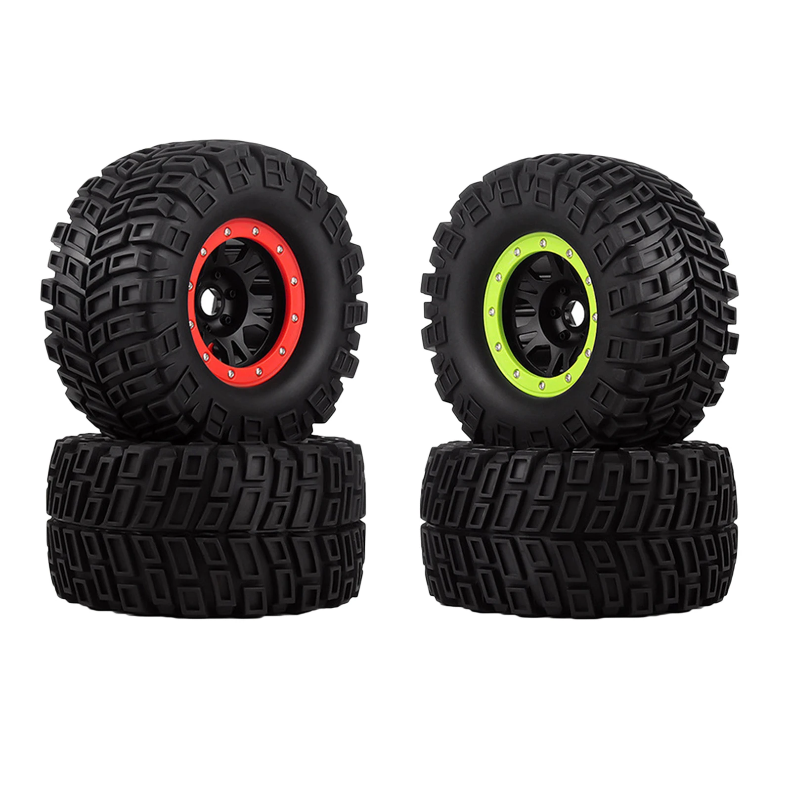 2PCS RC Car Rubber Tire Wheel Rim Set Fit for BUSH G5 E6 G2 Revo HPI Savage Hp 1:8 RC Monster Car Spare Parts Accessory