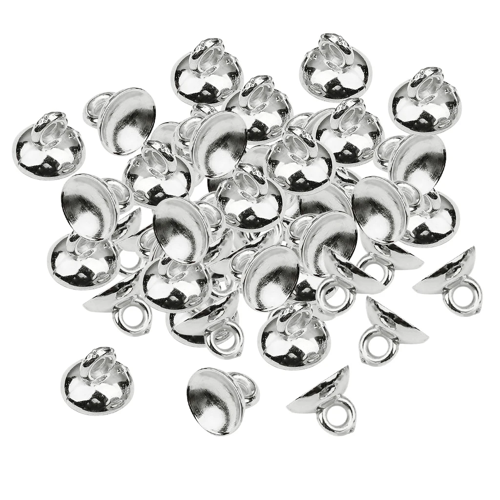 200-Pack Plastic Half Round Bell Shape Beads  End s with Loop Findings