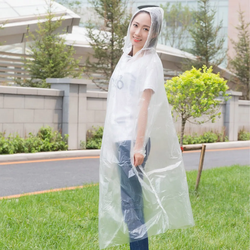Details about   1PC Disposable Adult Emergency Waterproof Rain Coat Hiking Camping Hood HOT 