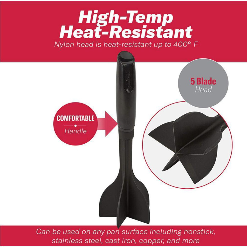 5 Curve Blades Ground Beef Masher Heat Resistant Meat Masher Hamburger Meat