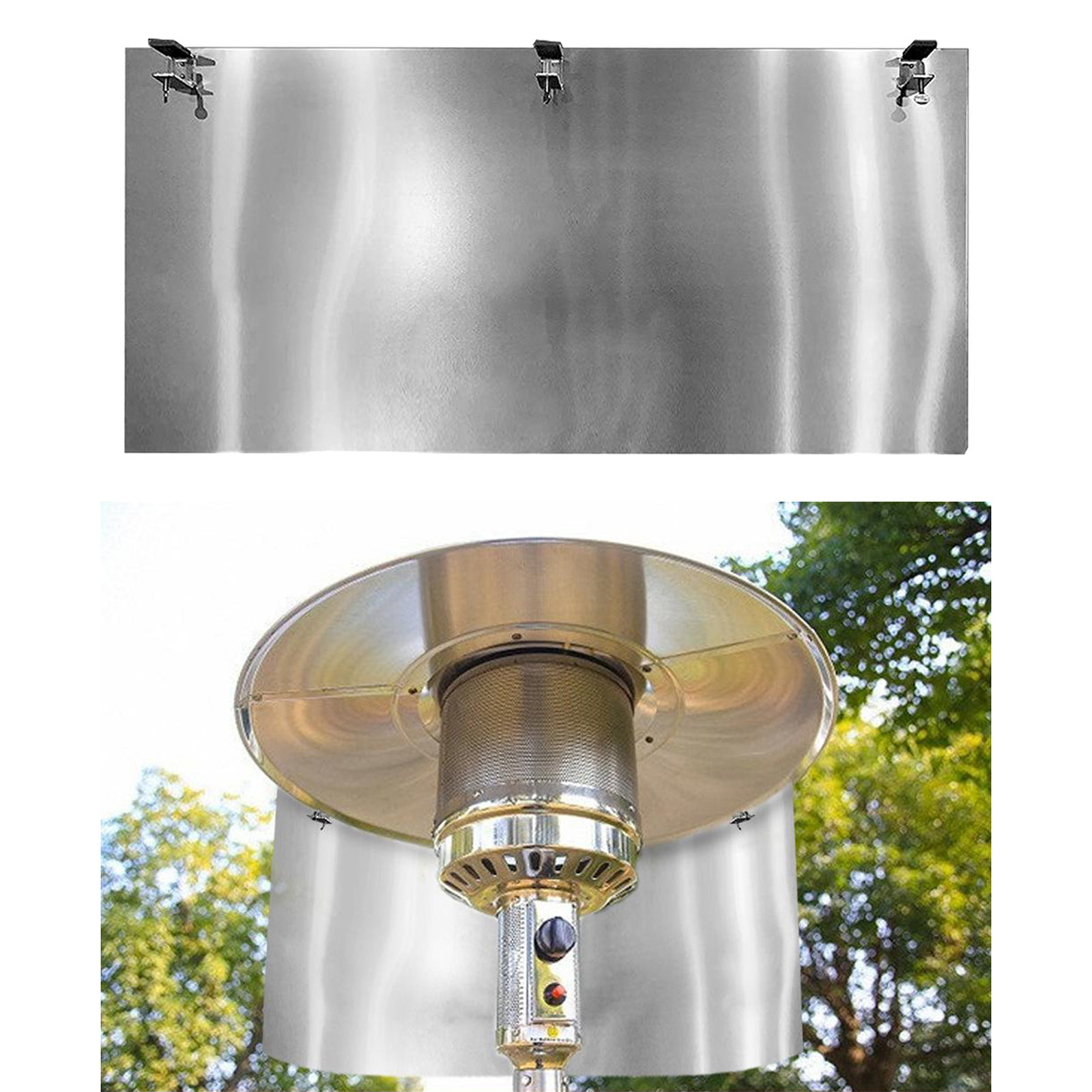 Patio Heater Reflector Shield aluminum Heavy Duty for Patio Outdoor Propane and Natural Gas