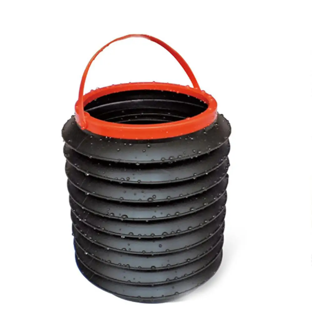 Black Foldable Retractable 4L Container Barrel Trash Bin Storage Bucket Can Char 