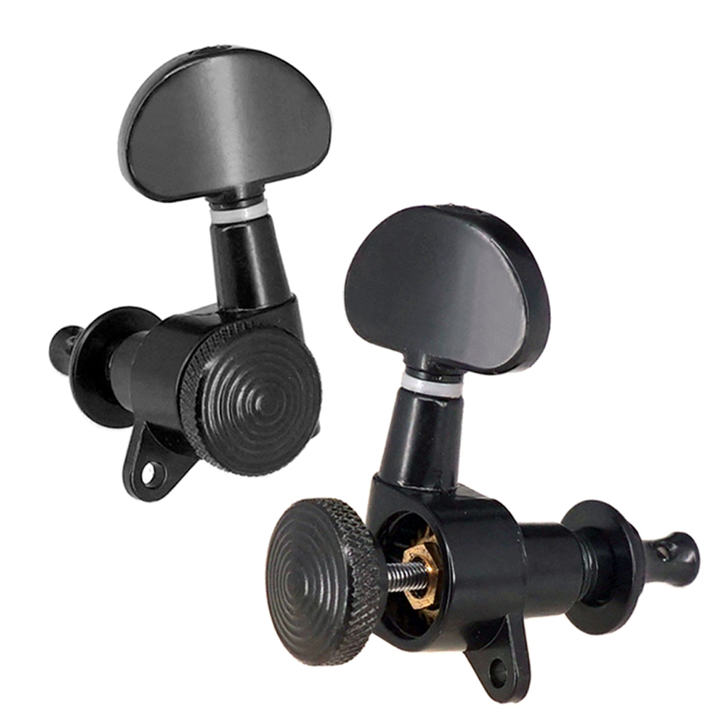 Sealed Closed Design 3R3L Black Half-Round Folk Guitar Tuner Machine Heads Parts