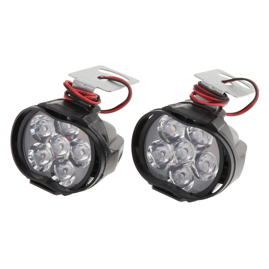 2 Packs 6000K 1000LM 6 LED Motorcycle Headlight 10W DRL Lamp for Motorbike