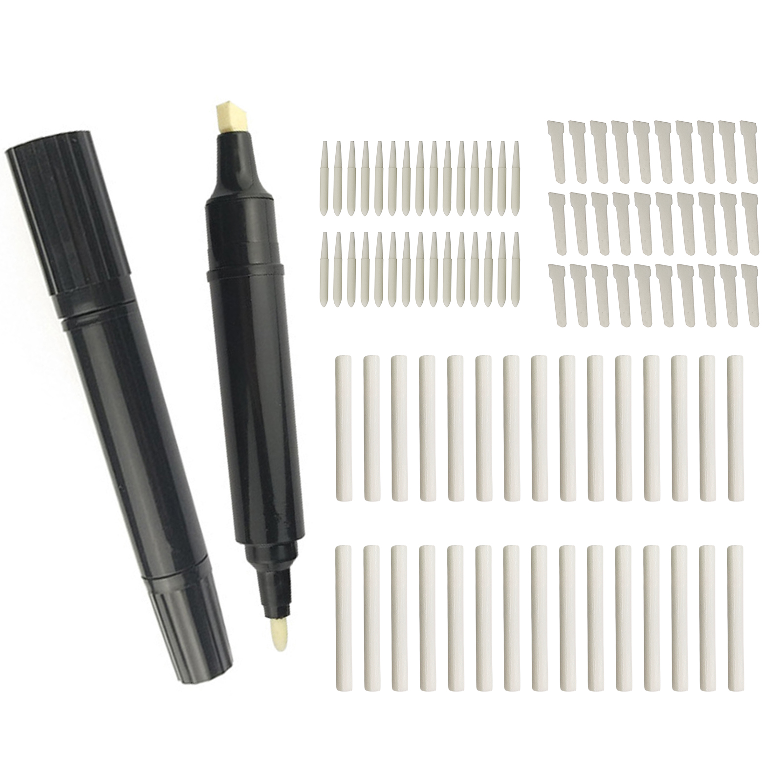 30Pcs Plastic Refillable Pen Double Head Pen Tips Penholder Paint Tool Marker Paint Brush Nibs for Lettering Art Calligraphy