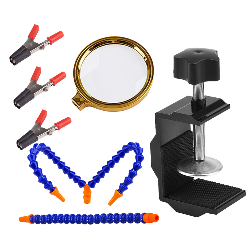 Welding Stand Working Desk Clamp Tools KIt Flexible Arms 3x Helping Hands
