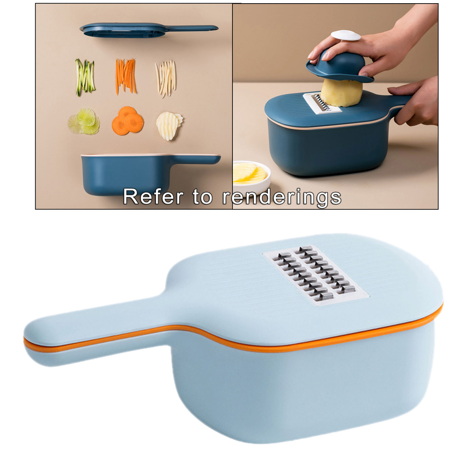Multifunctional Vegetable Slicer Grater Veggie Dicers Food Choppers Cutter with 4 Blades Storage Container Onions Supplies