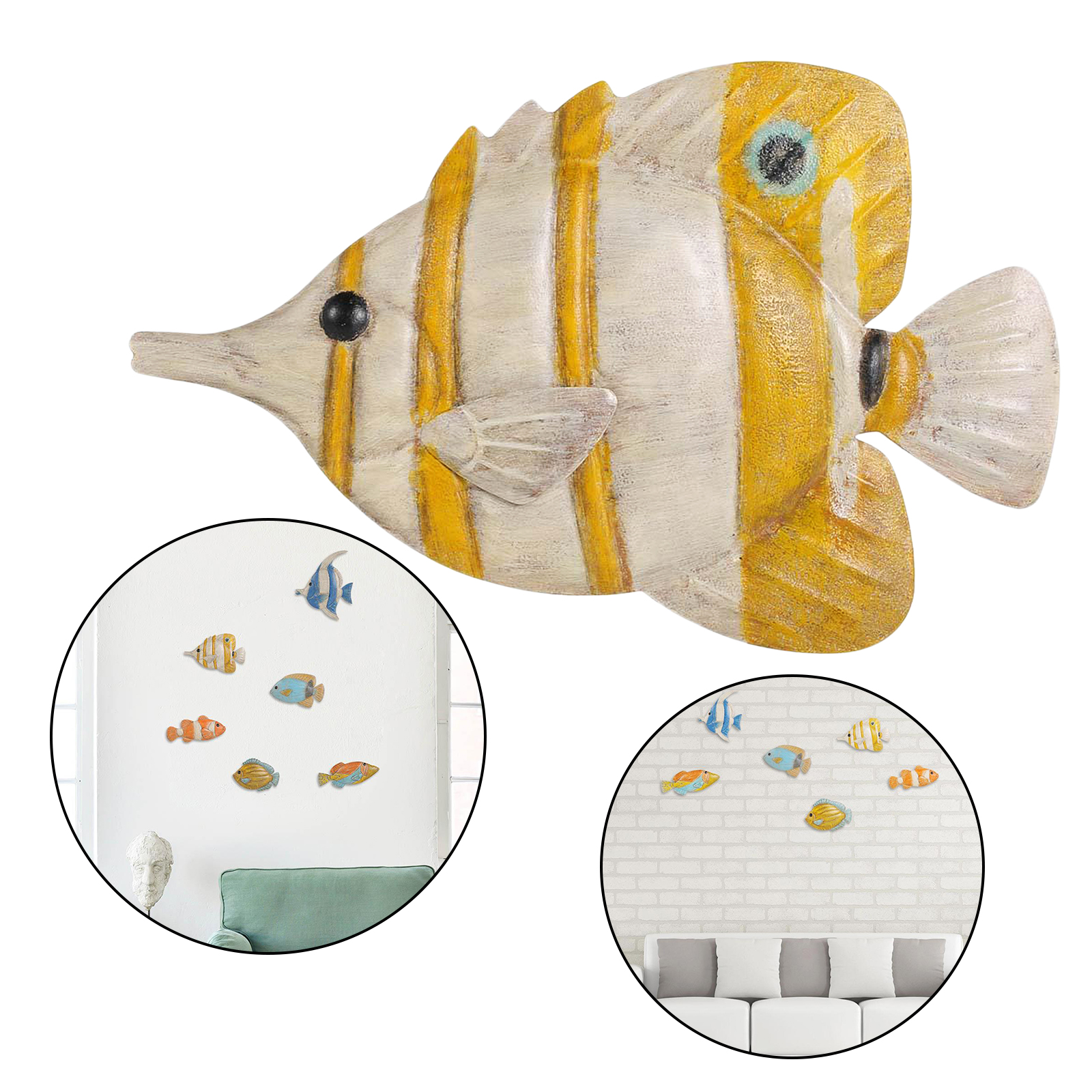 Fish Colorful Metal Marine Life Craft Sculpture Wall Decor Decorations for Living Room Gifts Accessories