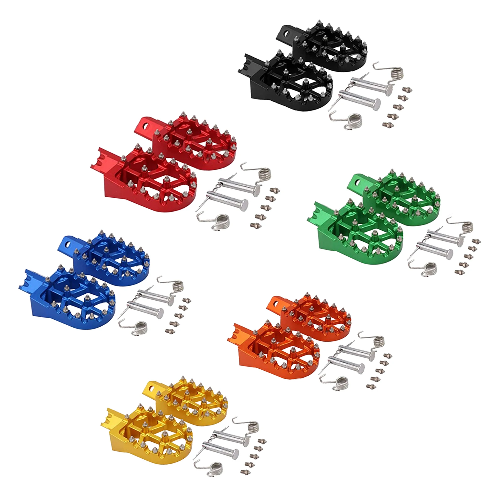 Motorcycle CNC Foot Pegs Pedals Rests Footpegs Footrest Aluminium Wide Motocross