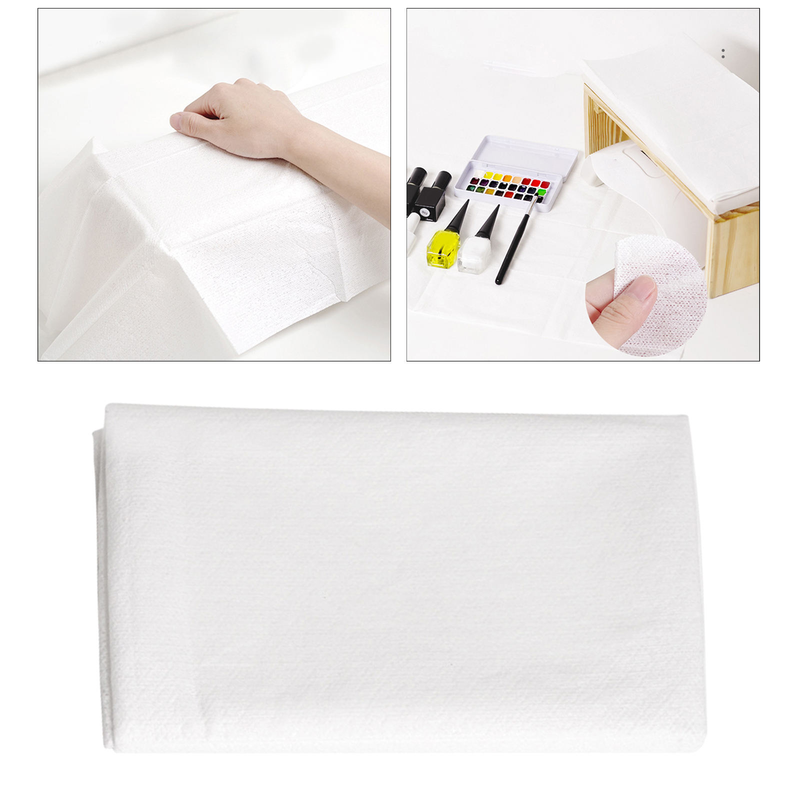 10Pcs Nail Art Table Mats Disposable Absorbent Single Packed White Nail Art Paper for Manicure Professional Nail Salon Men Women
