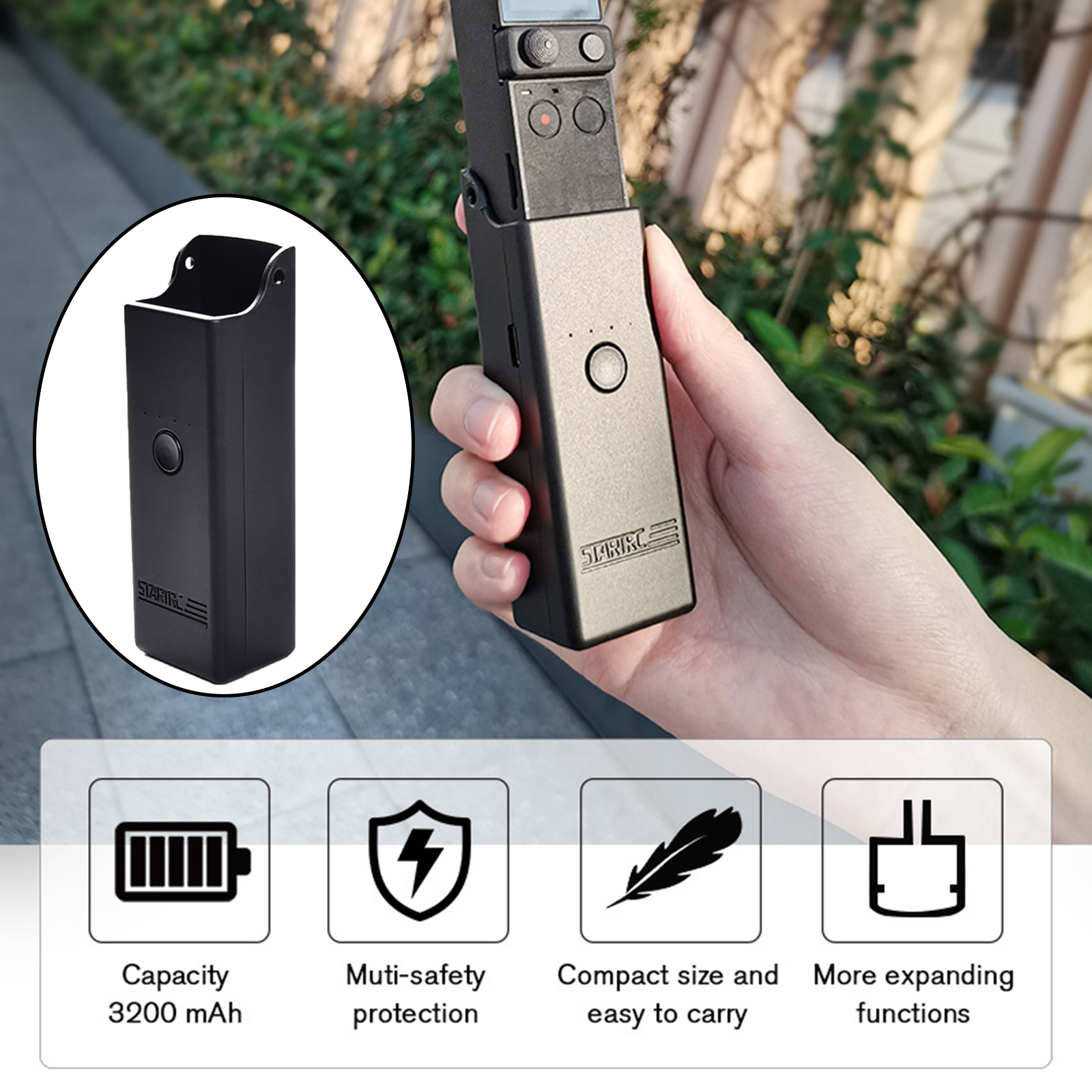 High Capacity Portable Handheld Power Bank Charging Case for DJI Pocket 2 Camera 3200mAh Accessories USB Wireless