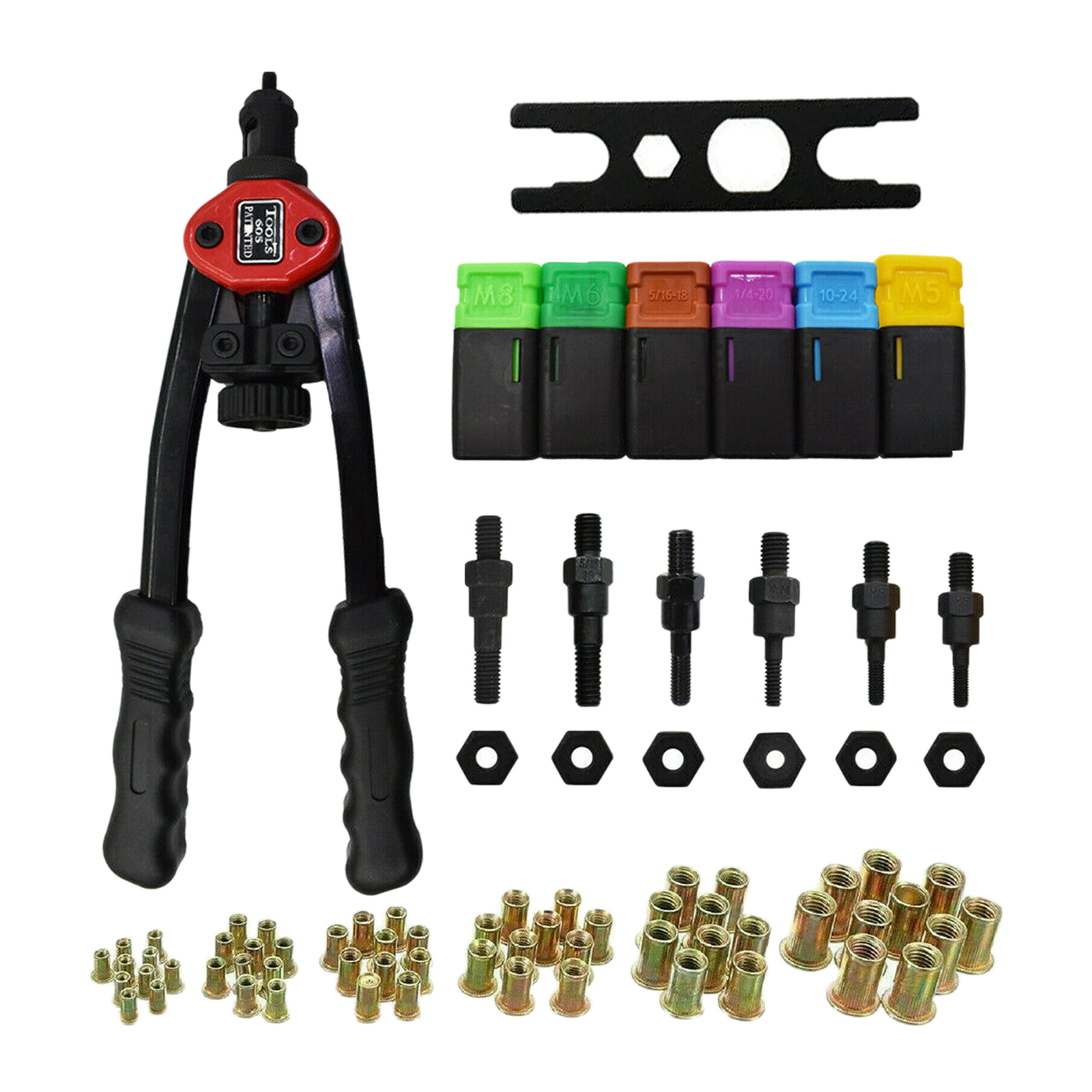 BT-605 Hand Threaded Rivet Gun Kit Rivet Nut Pneumatic Tool Nut Setter Metric &