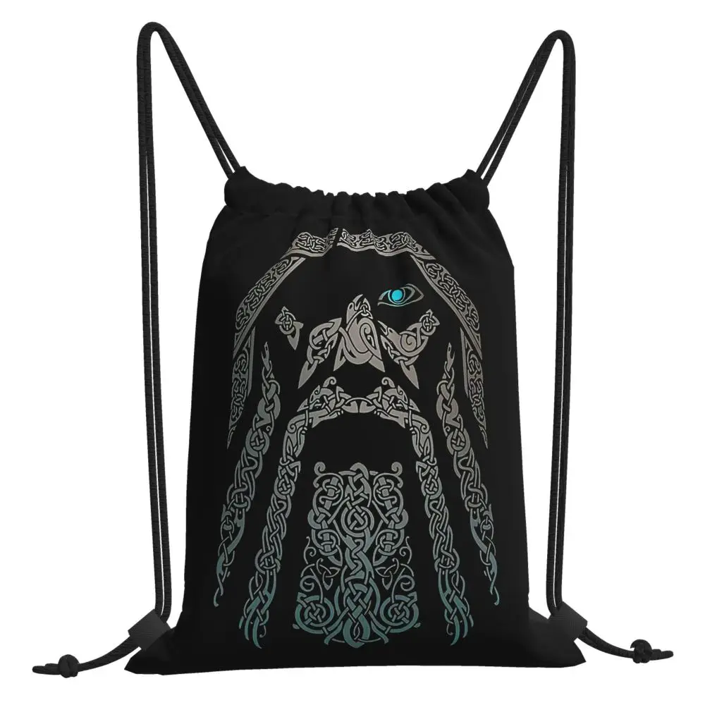 Vikings Fenrir Floki Celtic Dragon Design Drawstring Bags