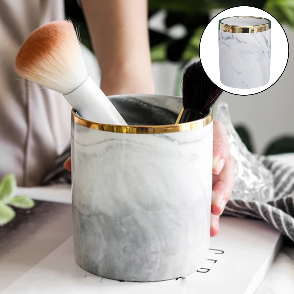 Multiuse Coloured Glaze Pencil Cup Desk Container Cosmetic Makeup Holder Organizer Tidy Flower Pot for Home Office Kitchen