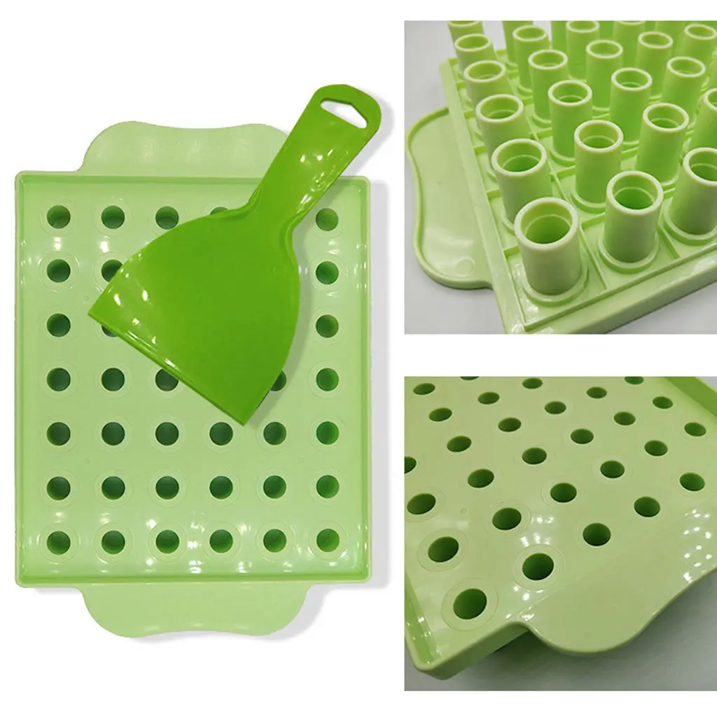 DIY Lip Balm Filling Mold 42-Hole Tool Spatula Instantly Filling Tray for Gifts Women
