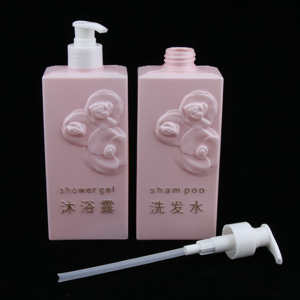 2x Durable Plastic Empty Shampoo Shower Gel Lotion Pump Sprayer Bottle 500ml